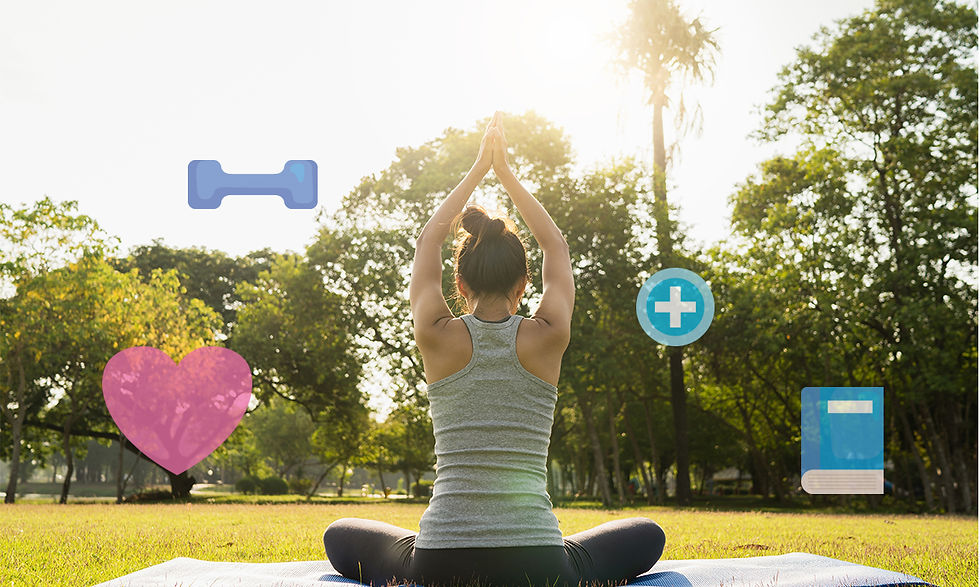 A woman staying healthy physically and mentally