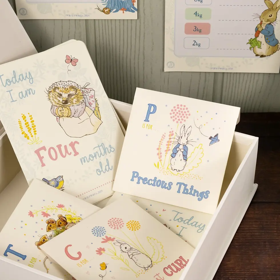 Thumbnail: Peter Rabbit Baby Gift Box - Keepsake Frame, Milestone Cards & Handprint Kit
