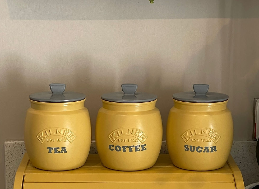 Thumbnail: Yellow Tea Coffee Sugar Canisters