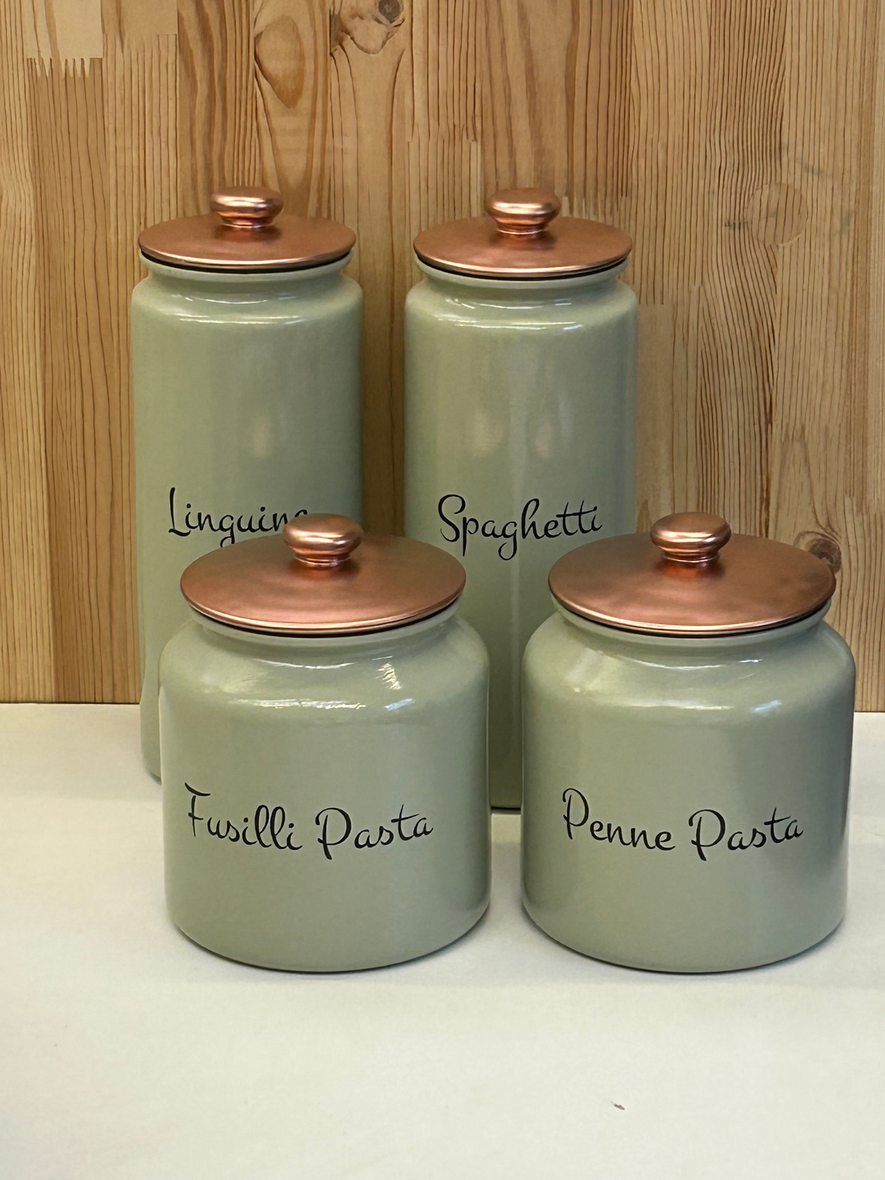Sage Green Pasta Jar: Kitchen Storage Organiser Personalised Choice of own Wording