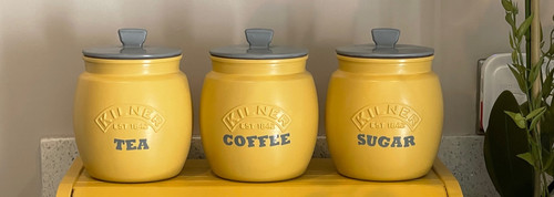 Yellow Tea Coffee Sugar Canisters Glamjar Products