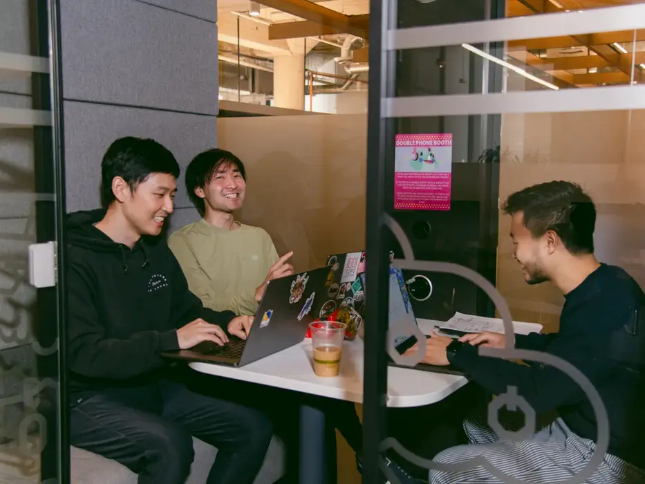 Coworkers collaborating in the office
