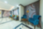 Hadriana Palace Hotel lobisinde oturma alanı, duvar sanatı ve otel hizmetleri otel