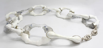 Portia, resin, delftware, sterling silver , 2023