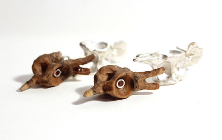 Carlos, Sterling silver, wood, cubic zirconia, 2023