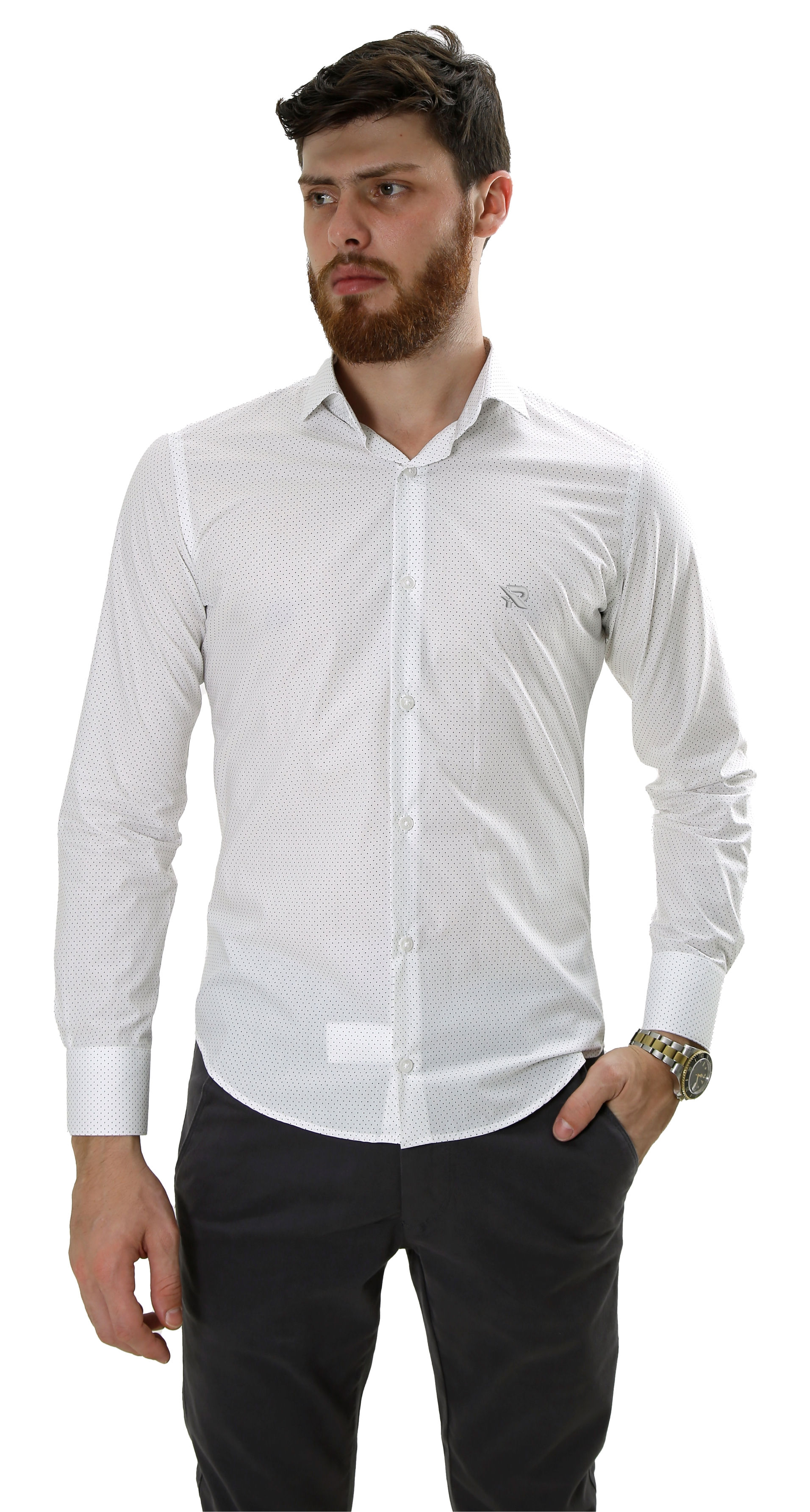Camisa Manga Longa Super Slim 100% algodão Fio 60