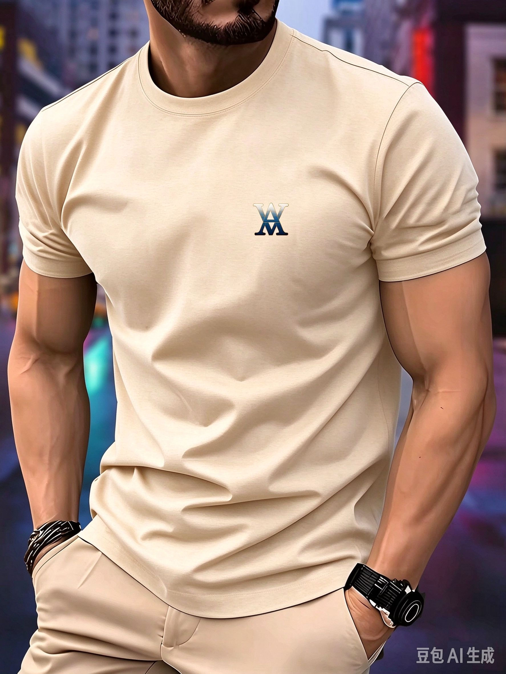 Camiseta Unissex Solta de Verão, Estampada, Casual e com Gola Redonda