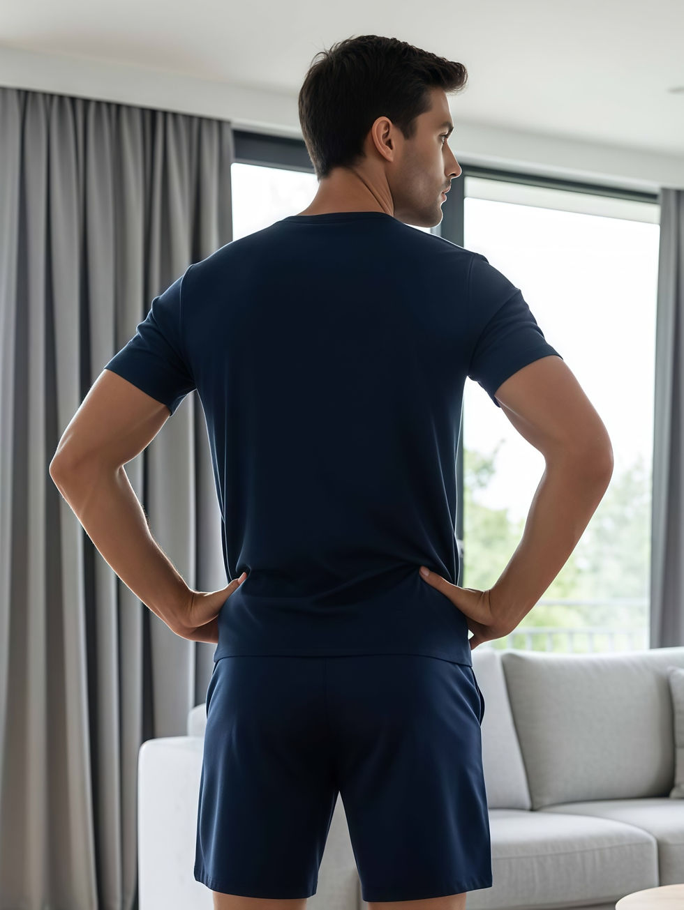 Miniatura: Conjunto masculino de verão com estampa de touro