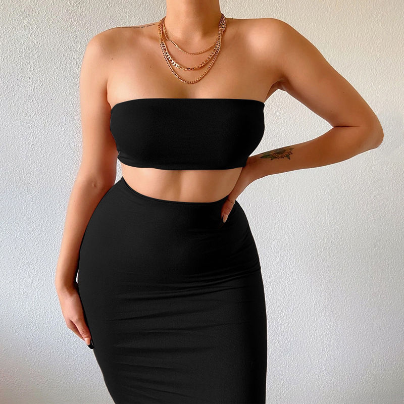Miniatura: Conjunto Feminino BKLD de 2 Peças, Justo e Sem Alças