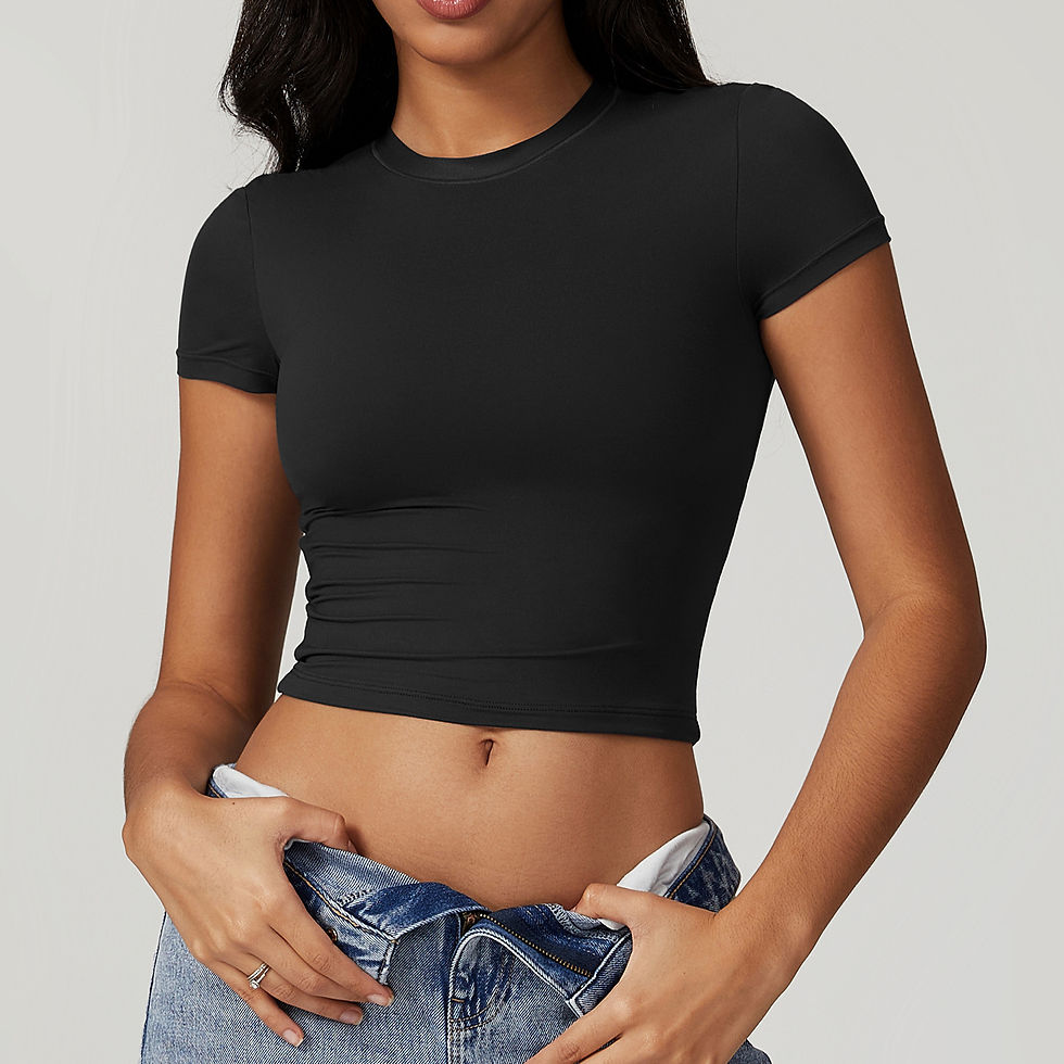 Miniatura: Camiseta Esportiva Feminina Justa para Yoga, Manga Curta e Secagem Rápida