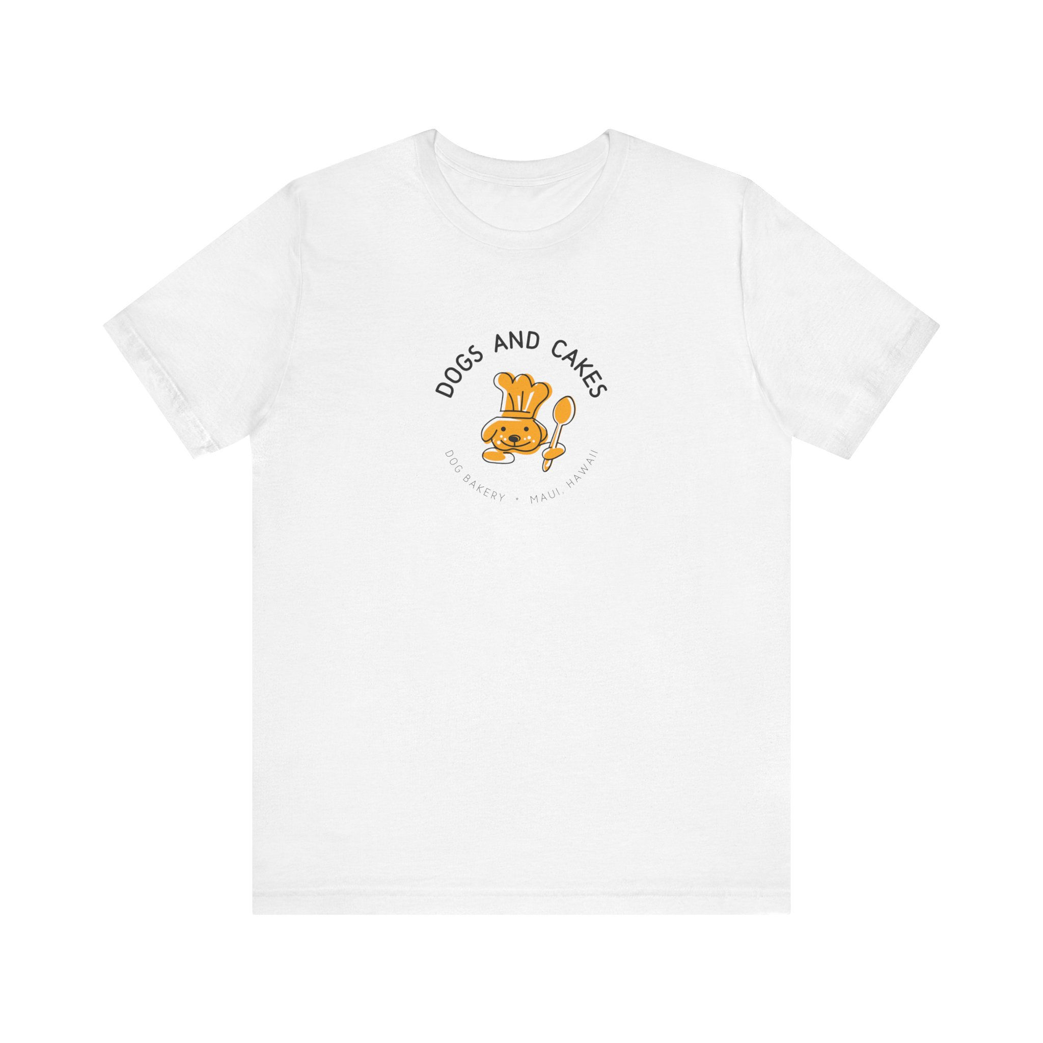Dogs and Cakes logo t shirt front – Maui dog bakery brand merchandise