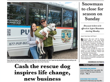 Pupper Bus Featured In The Aspen Daily News! - Cash The Rescue Dog Inspires Life Change, New Business