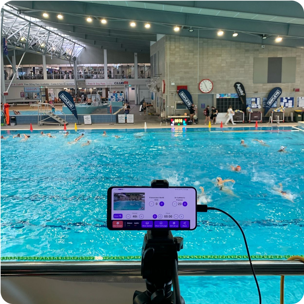 Cam One is perfect to stream Waterpolo