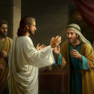 Jesus appears to doubting Thomas