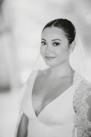 Black and White Smiling Bride