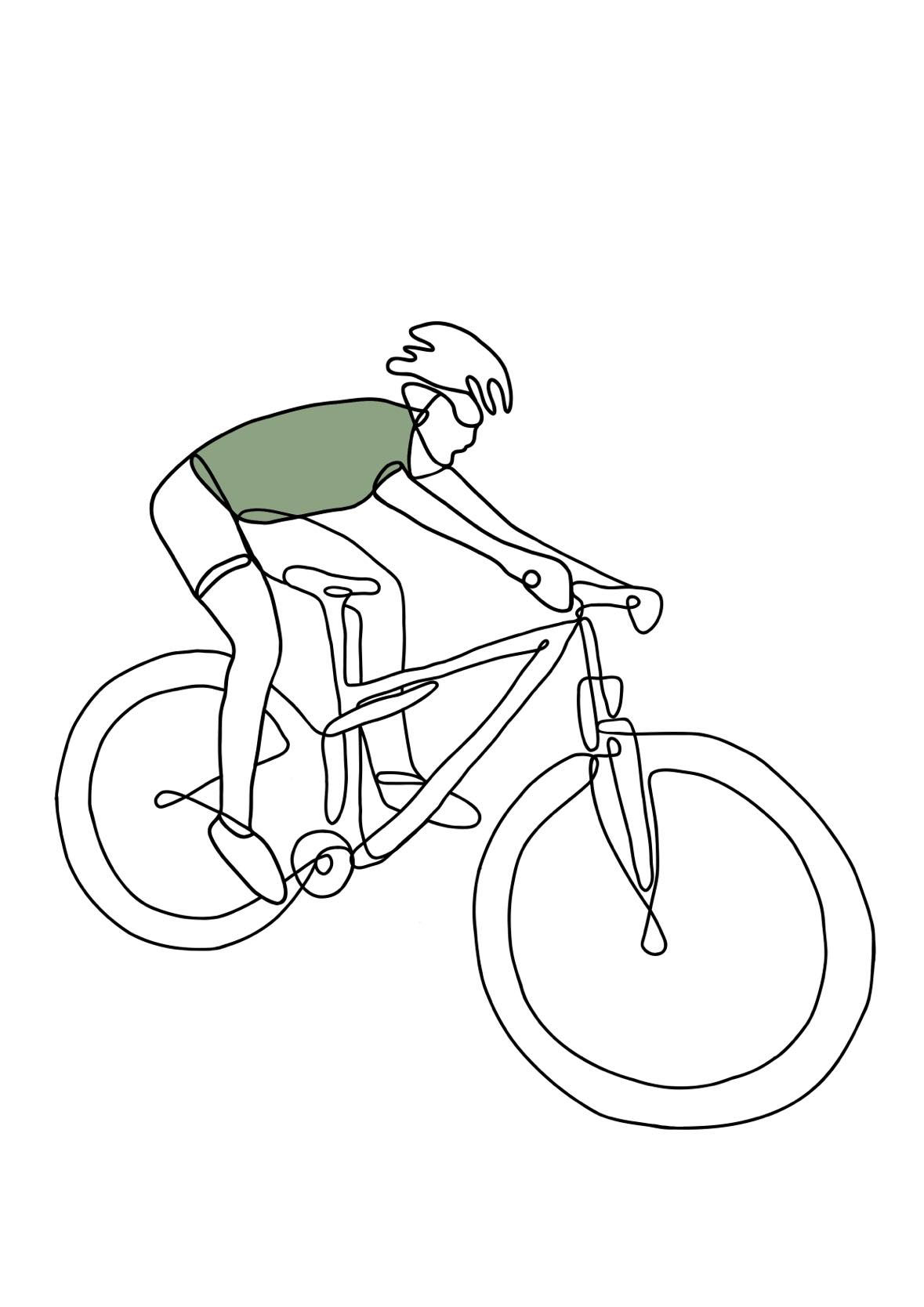 Grafisk kunstprint, 'XC Mountain Bike'