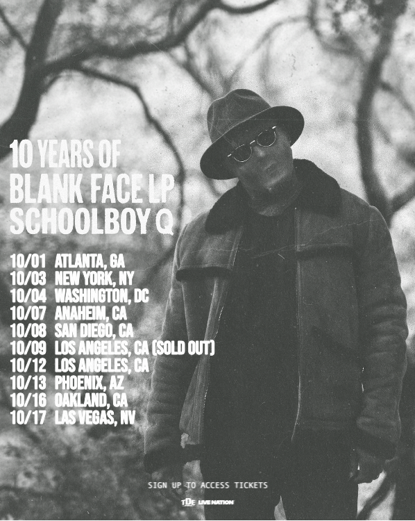 ScHoolboy Q Announces 10 Year of Blank Face LP Tour