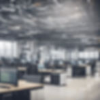 office with desks and computer monitors