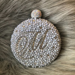 Initial Peal and Rhinestone Diamond Flas