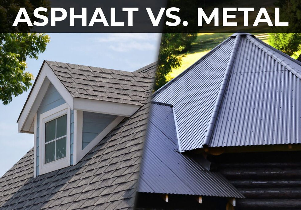 Metal roofing panels and asphalt shingles comparison showing cost differences at CGR Wholesale supply center