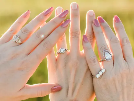 Custom mothers ring with colorful birthstones designed at Brian Nicklaus Jewelry in Greensburg PA