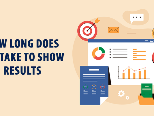 Small business owner reviewing SEO results timeline on laptop in Irwin PA office