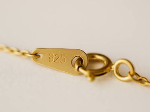 925 sterling silver stamp on the clasp of a silver chain
