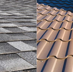 Metal roofing vs asphalt shingles on a Pittsburgh PA home in winter with snow on the roof
