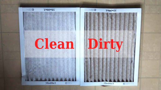 HVAC technician replacing a dirty air filter in a South Hills Pittsburgh home