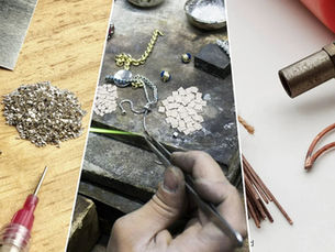 Jeweler performing a soldering repair on a gold ring at a workbench in Greensburg PA