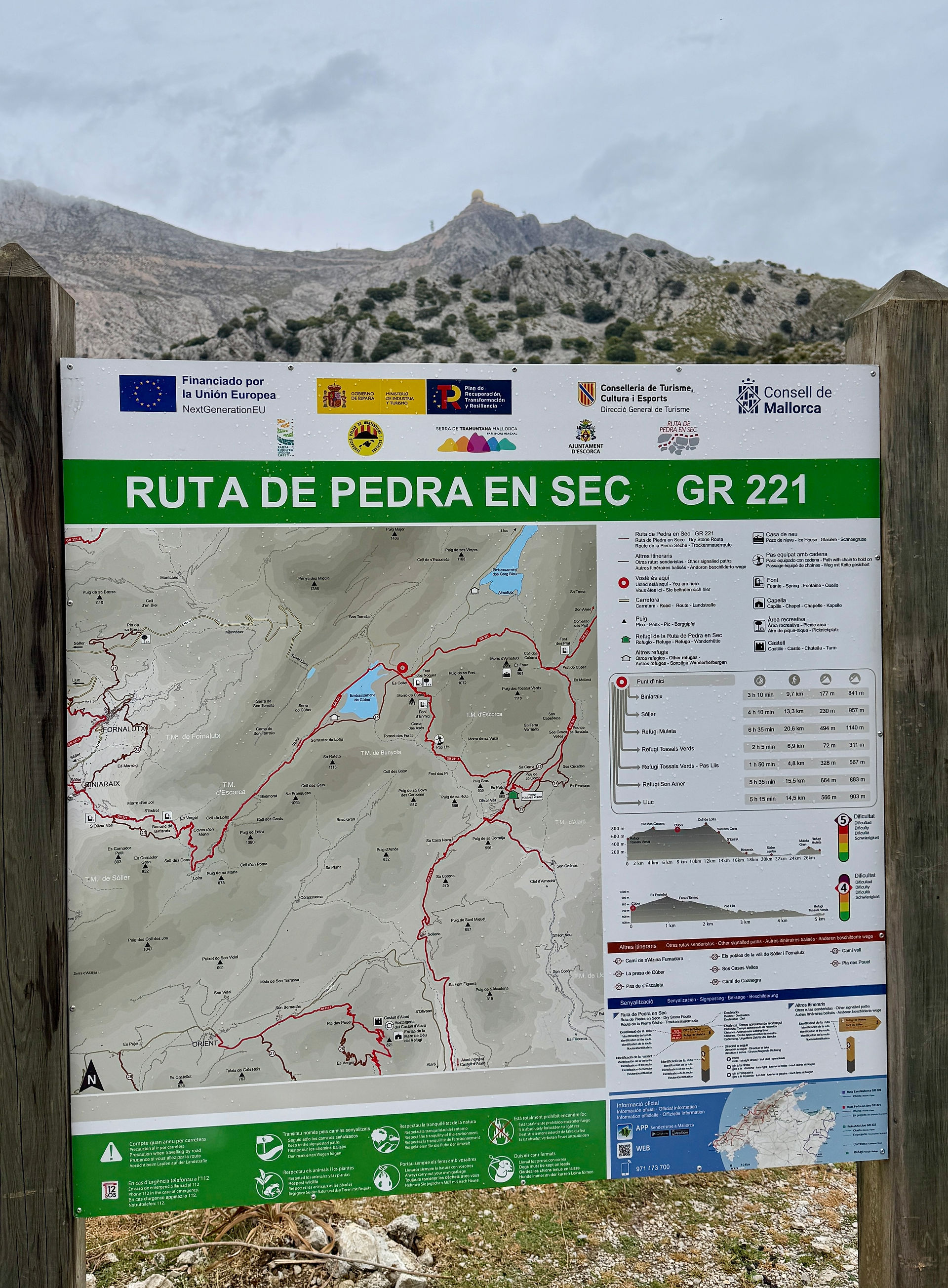 Wegeplan für die Wandermöglichkeiten in der Region