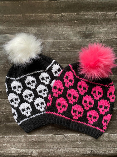 Cranial Craze Beanie | Knit Skull Hat Pattern | Be Ewenique