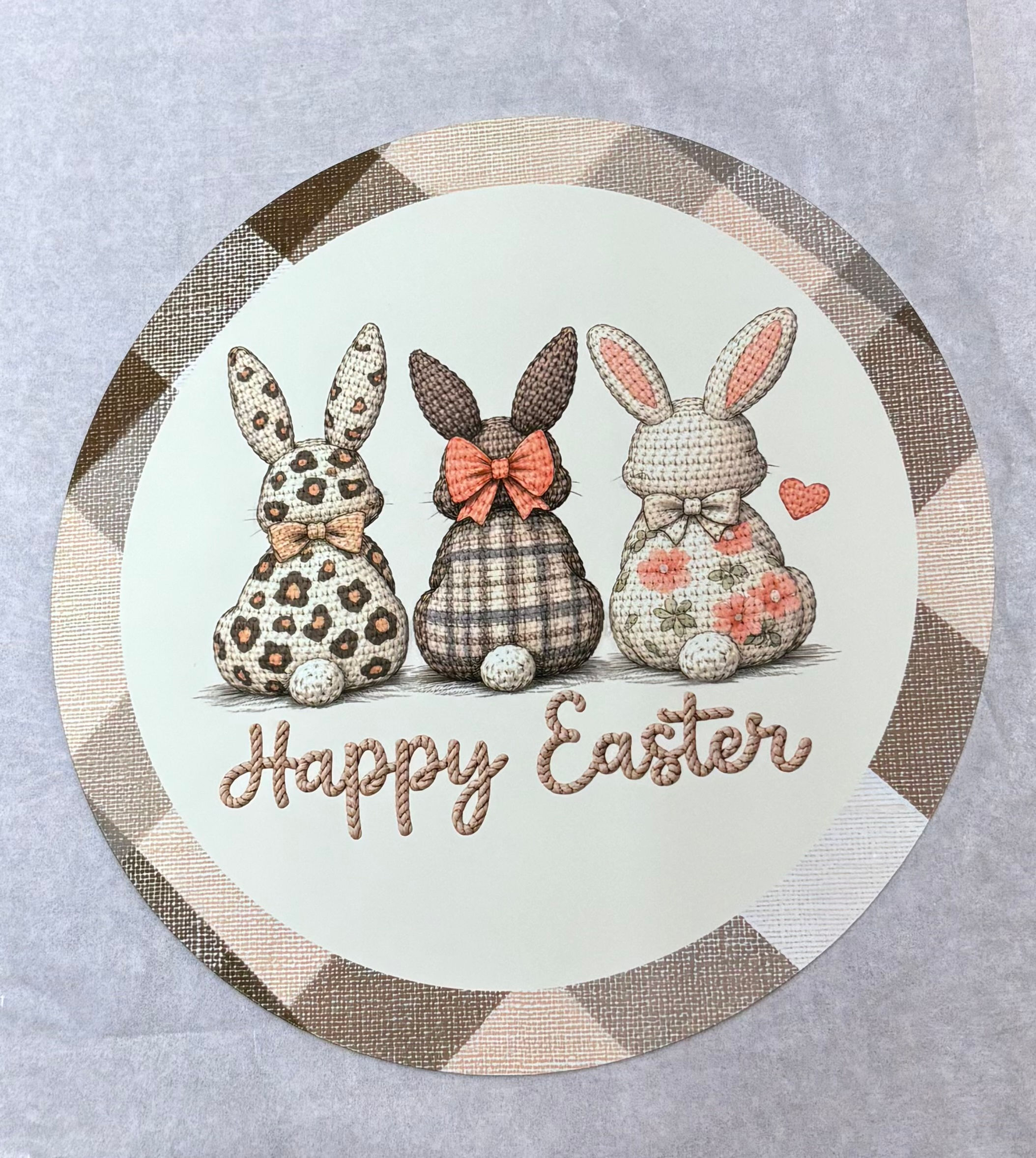 Happy Easter Bunny Butts Wreath Sign