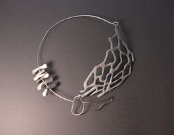 white statement. recycled neckpiece