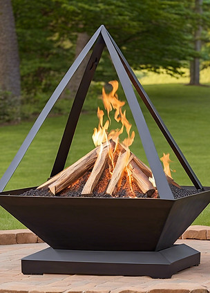 4 foot tall outdoor pyramid shaped firepit with a flat top.jpg