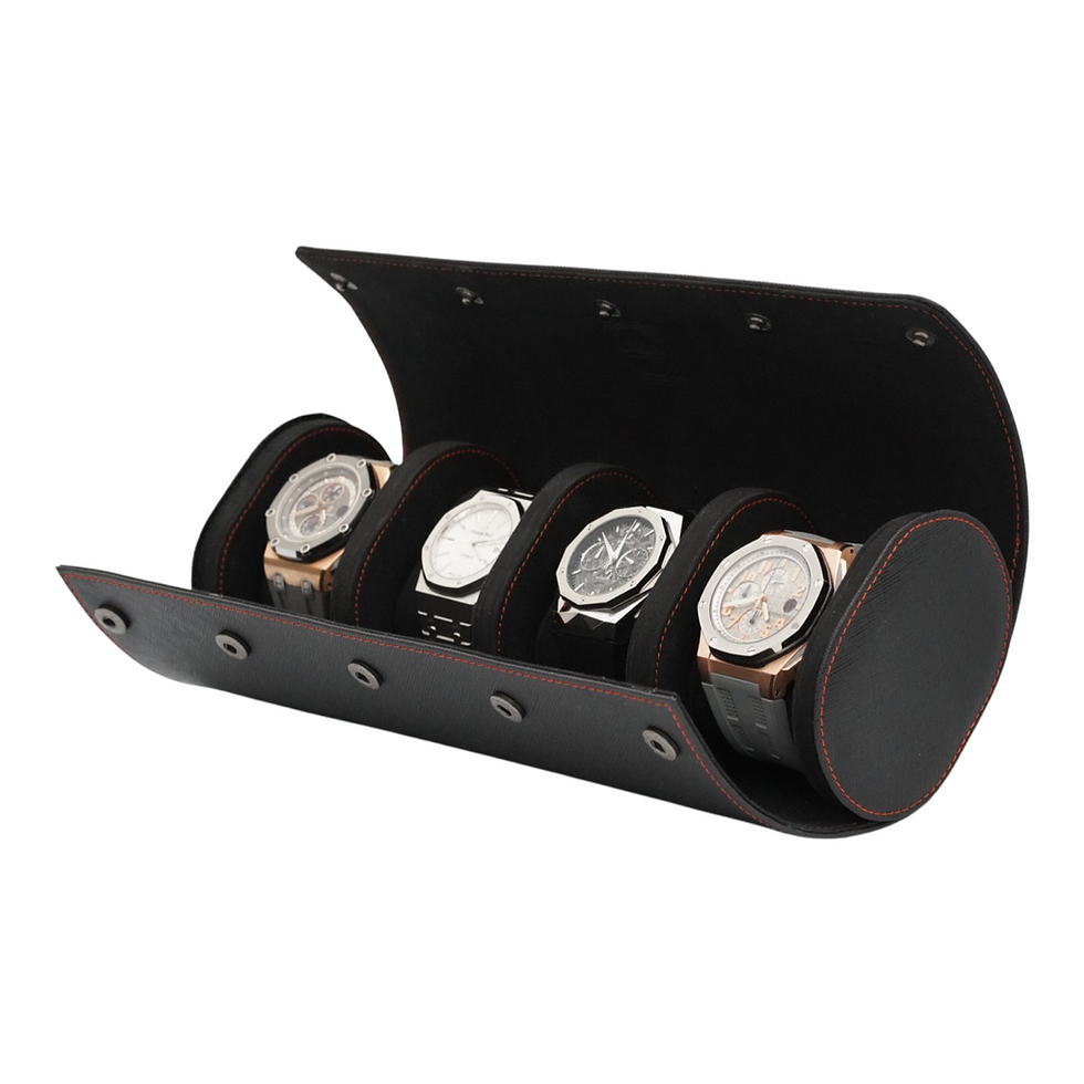 Thumbnail: Watch Roll -  Black/Black/Orange 