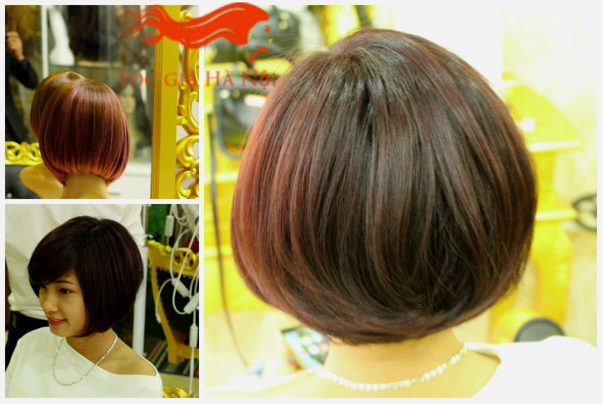 Tóc ngắn  ánh  đỏ