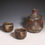 Thumbnail: EngiCrafts Bizen Yaki Shibaoka Ceramic Sake Warming Set with Two Tea Cups