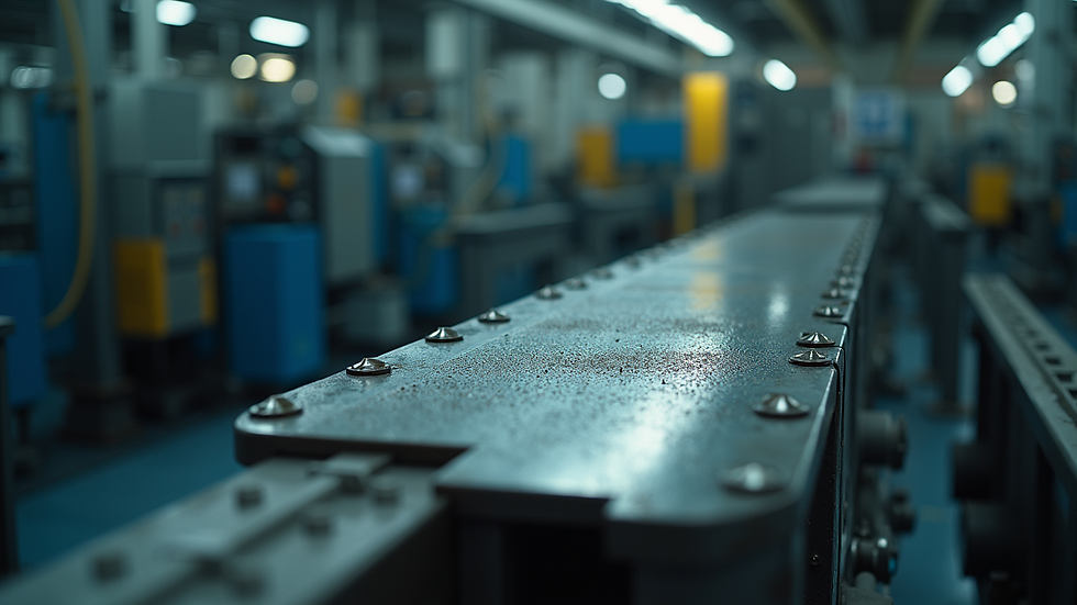 High angle view of industrial machinery coated with protective ceramic layer
