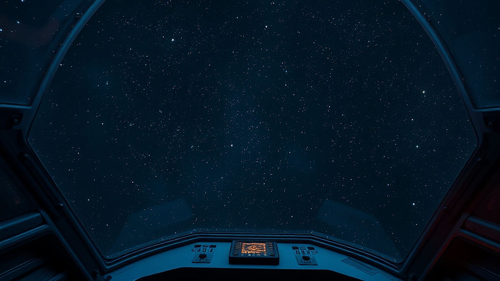 cockpit view of a ship in space with only stars in its field of view.jpg