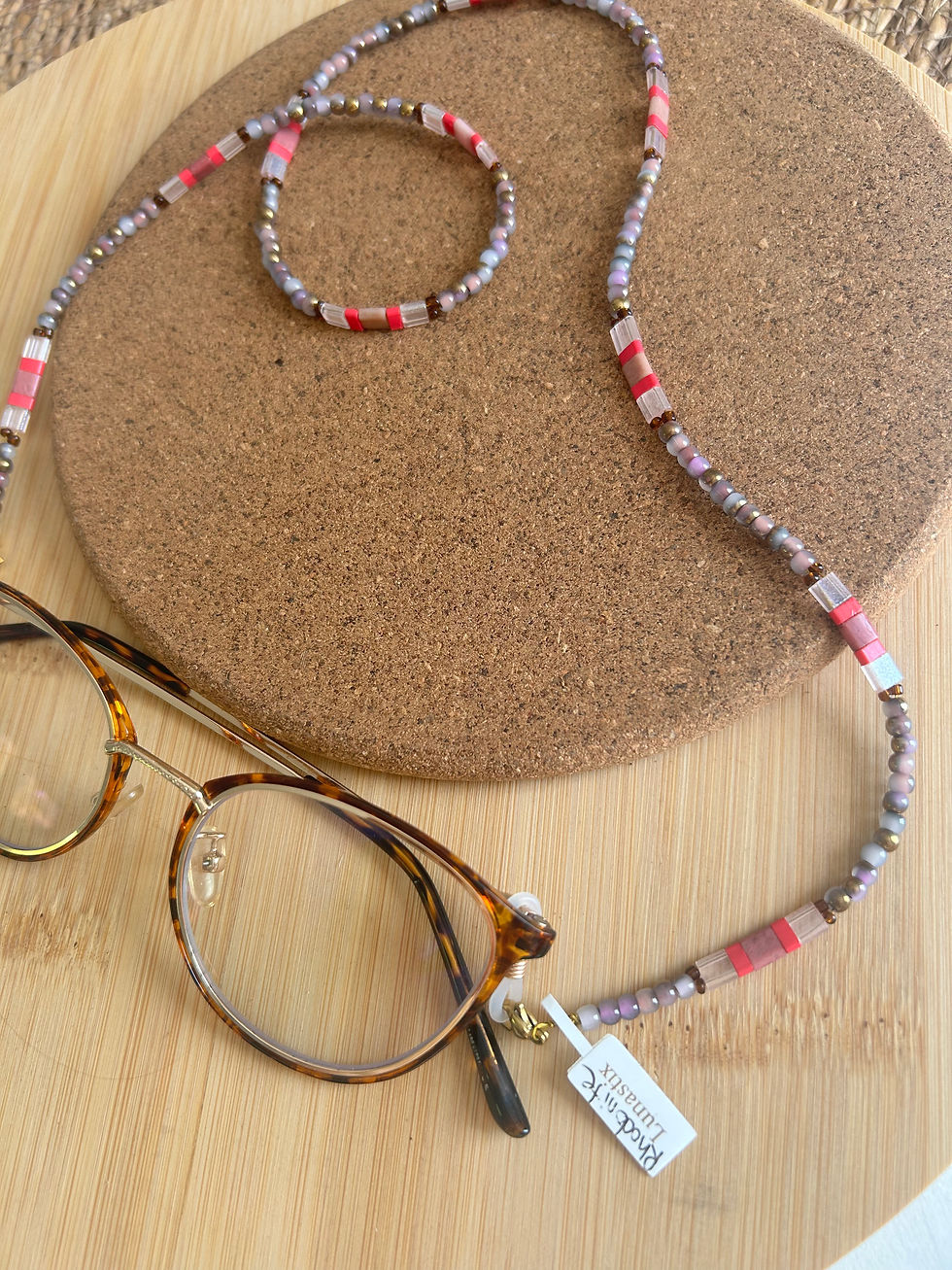 Miniature : Chaîne à lunettes Rhodonite