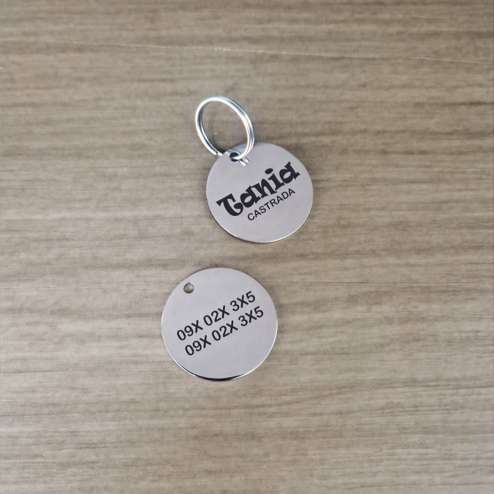 Placa de mascota circular 32 mm