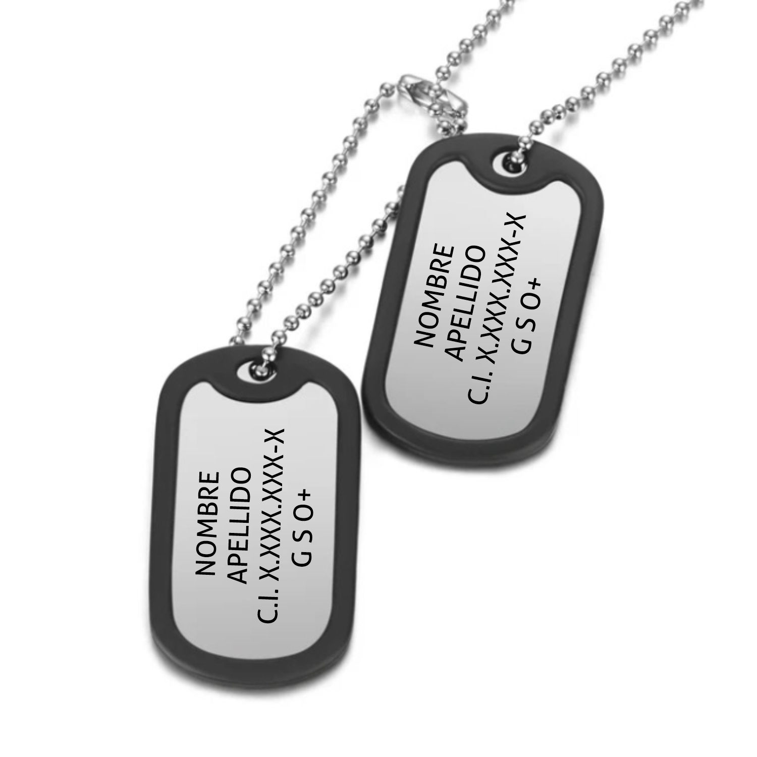 Chapas Identificación Militar Collar Grabado Personalizado