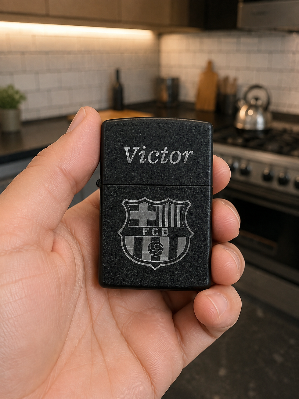 Miniatura: Encendedores Estilo Zippo Negro Mate Personalizados