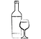Wine Bottle and Glass Outline
