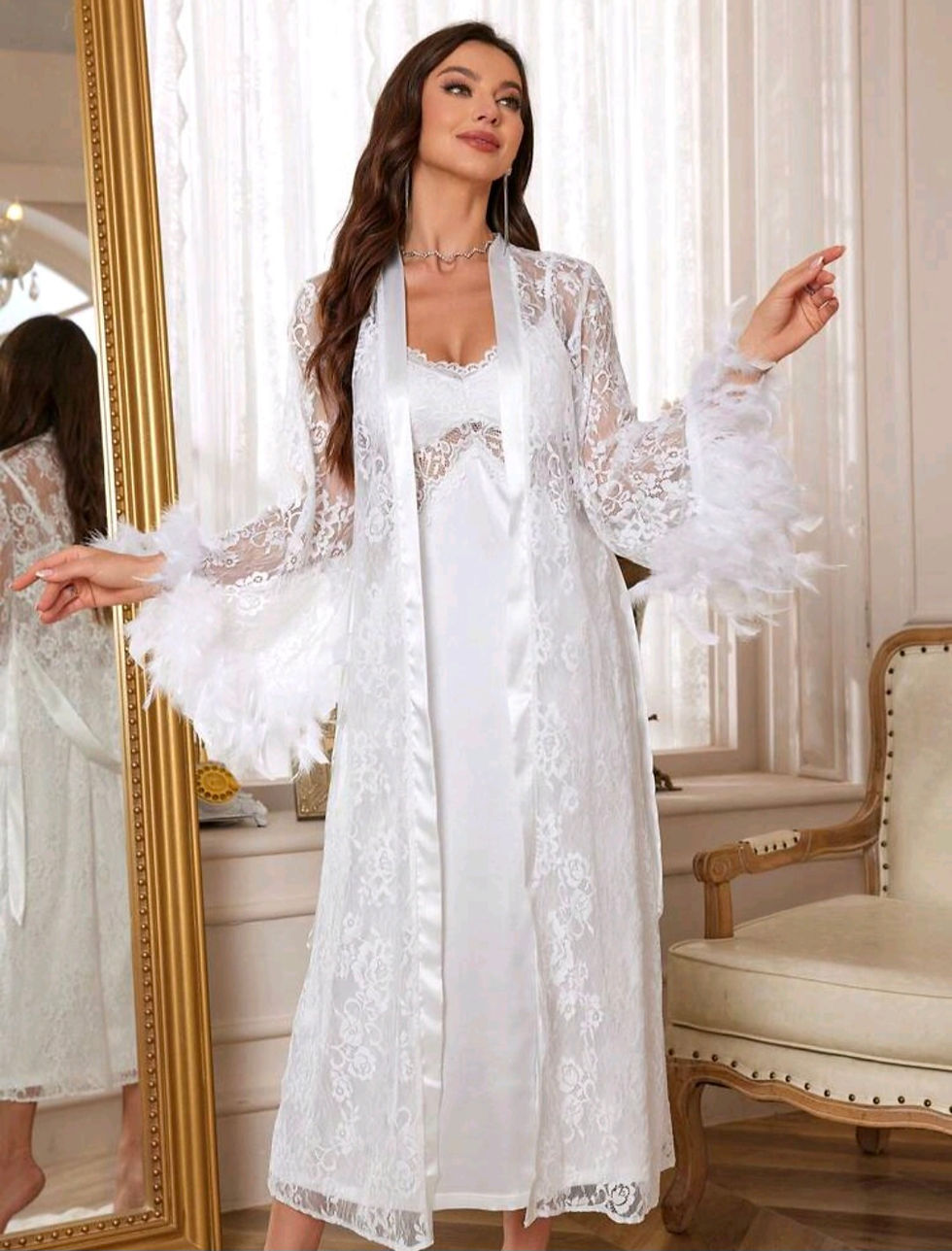Miniatura: Ricogal RICRRP0001 | Robe de renda e penas