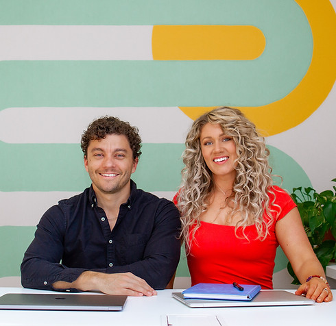 Debbie and Tim Trout in the studio at Trout Design Co.