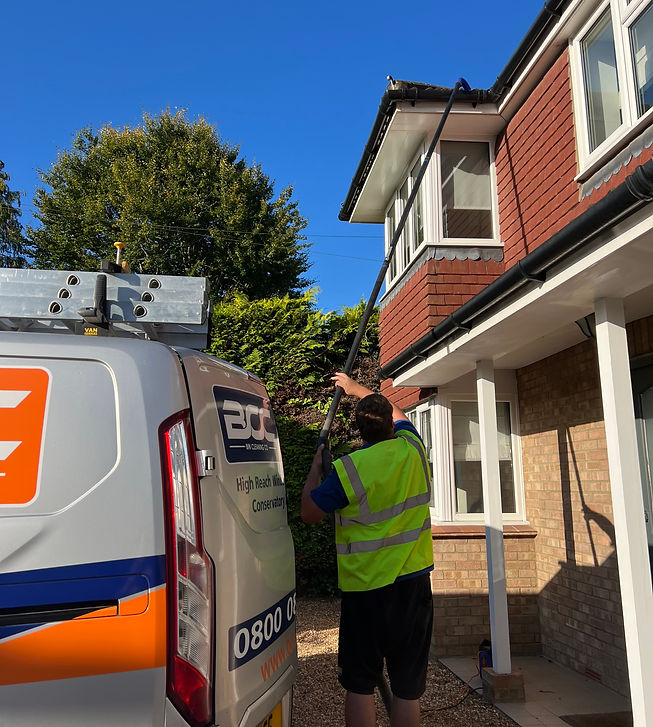 BCCWCC team member providing gutter cleaning in Farnham