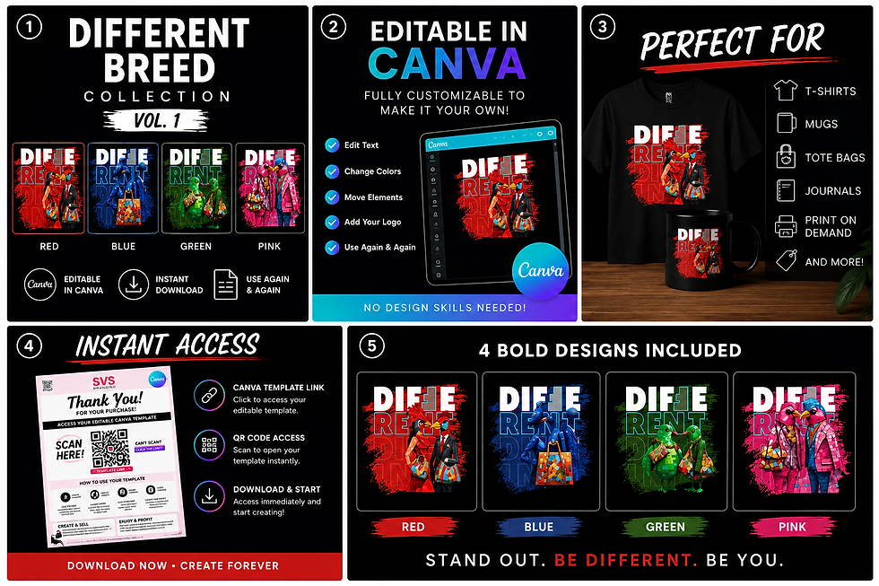 Thumbnail: Editable T-shirt Bundle "Different"