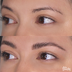 Luxe Brow Lift transformation, downward turning brows